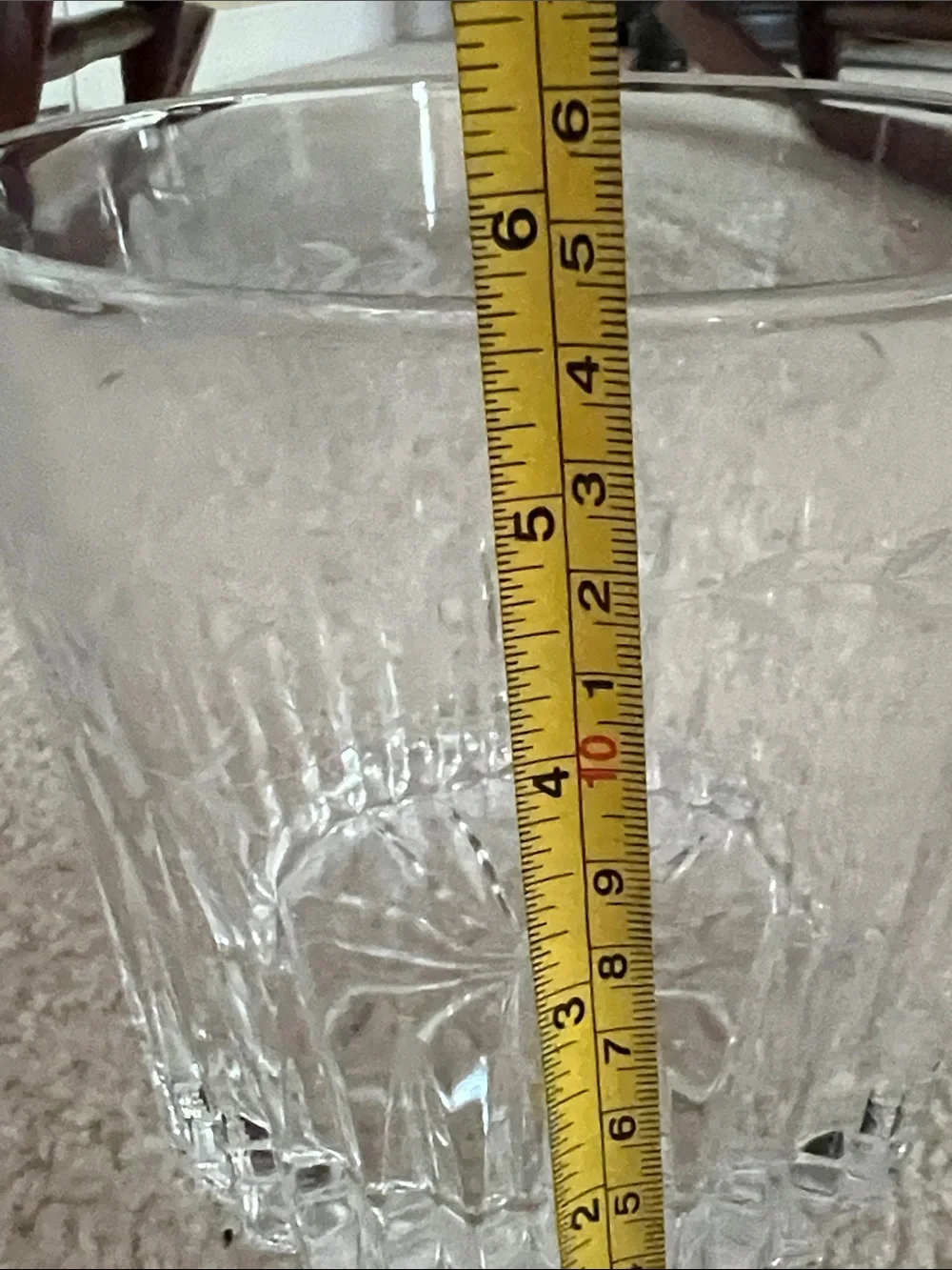 Weighted Glass Ice Bucket with Etching
